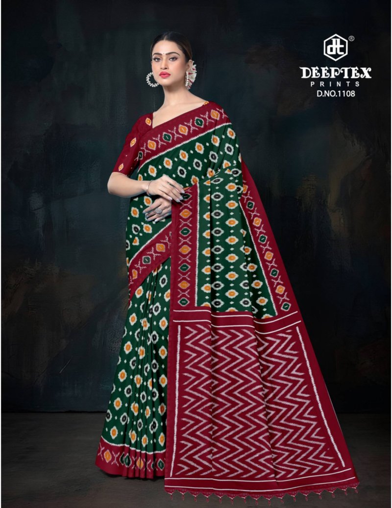 Ikkat Special 11 By Deeptex Cotton Printed Saree